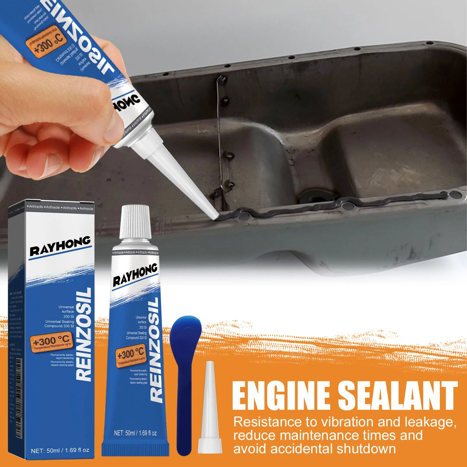 High Temp Resistant Engine Sealant Oil Pan Gasket Glue Oil Resistant Anti Vibration Auto Metal Repair Sealing Compound Liquid
