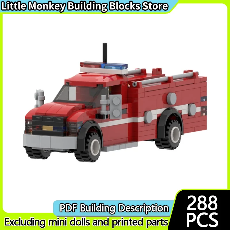 Urban Rescue Vehicles Model MOC Building Bricks Fire Rescue Truck Modular Technology Children Holiday Gifts Assemble Toys Suit
