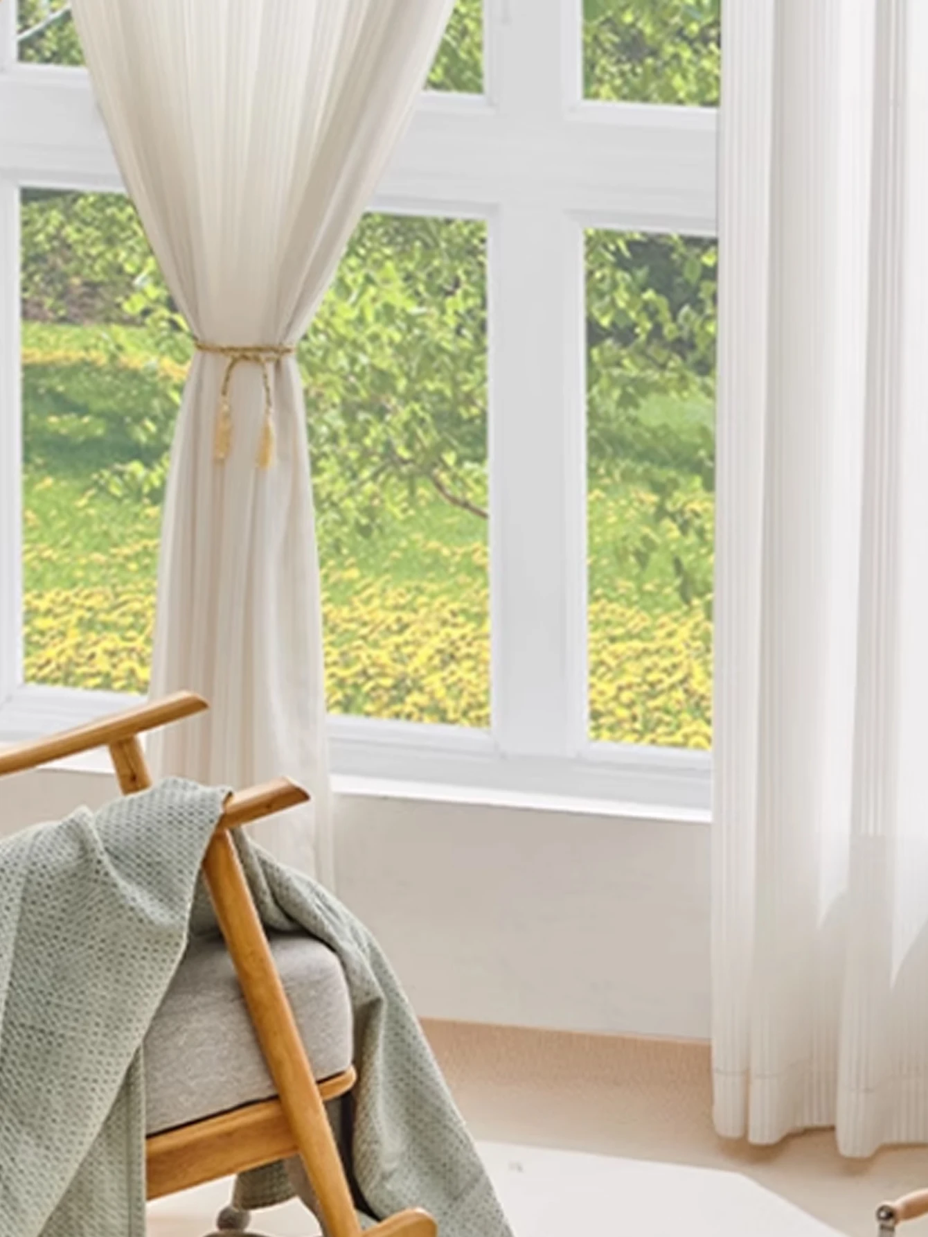 INS Korean French White non-perforated Curtains Sunscreen self-adhesive for Bookshelf curtain room hook and loop fastener