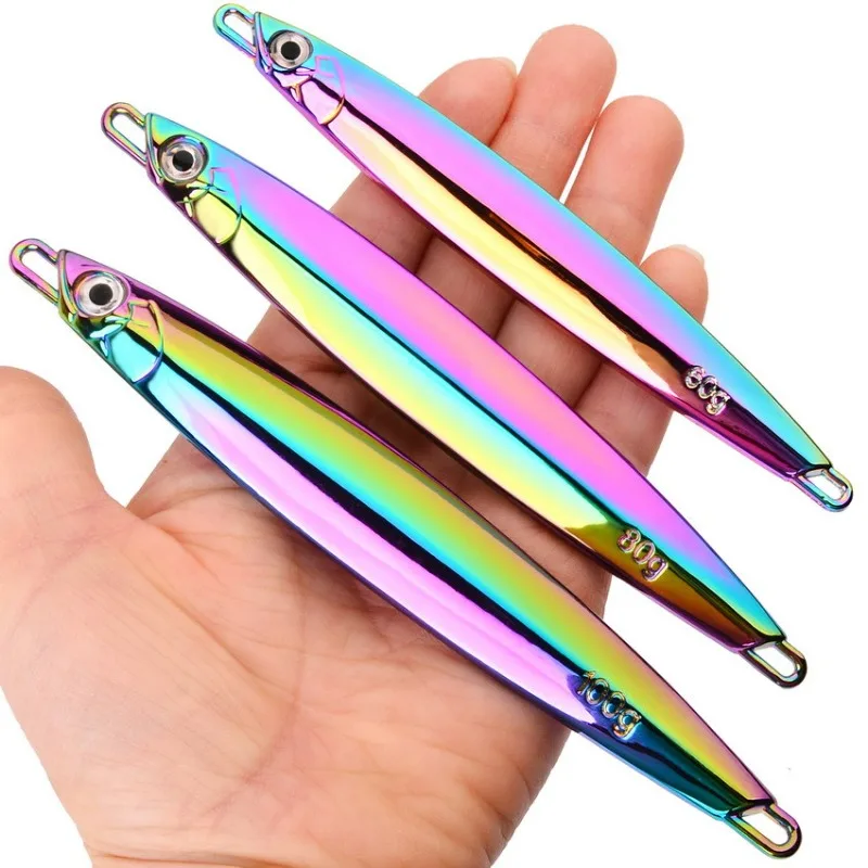 1 Stück 60g-80g-100g Metall-Angelköder, galvanisierte Metallköder, hochglanzpolierte Metallköder für Barsch, Schwarzbarsch und Weißfisch – Detail 6
