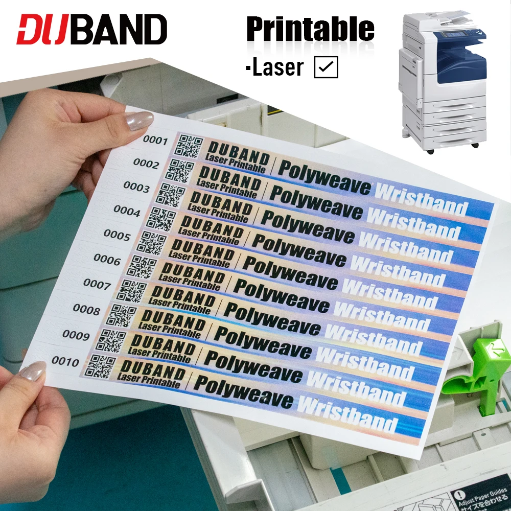 Duband Laser color-printed polyester fiber adhesive wristbands, tear-resistant,  music festivals, exhibitions, and large events