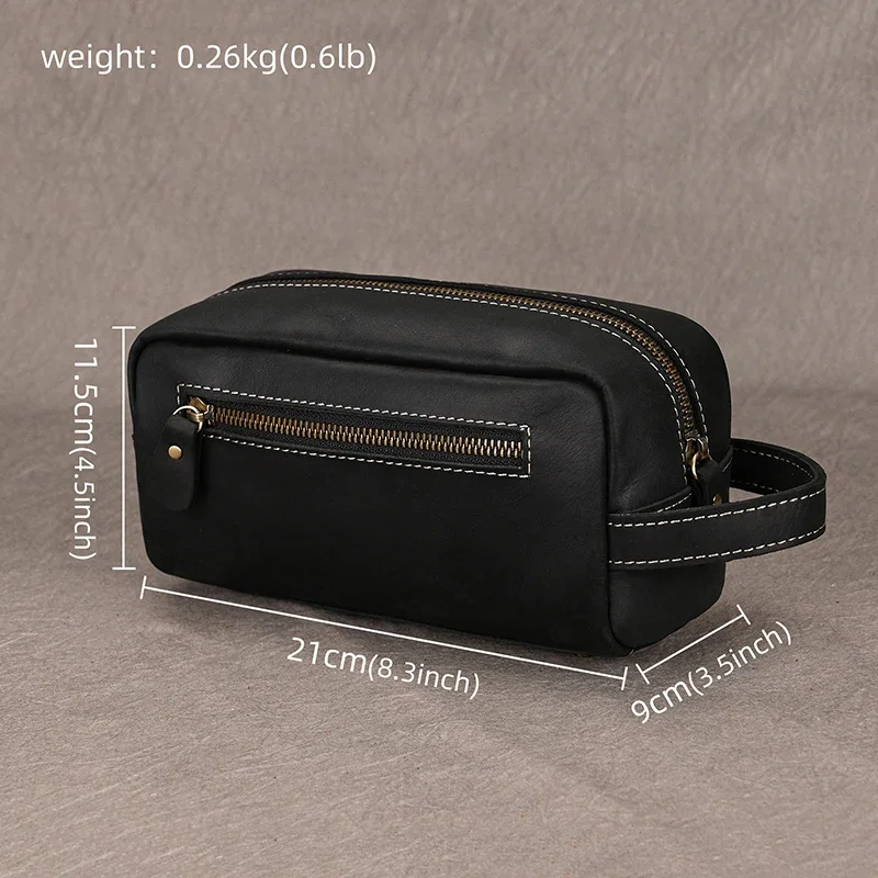 Genuine Leather Clutch real cowskin storage bag men male zipper Clutches genuine leather makeup bags water pen glasses bag