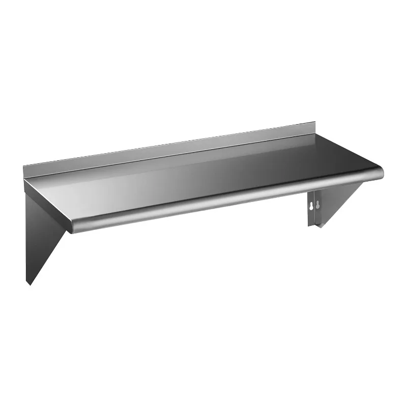 Stainless Steel Shelf 14 x 36 Inches, 230 lb, Commercial Wall Mount Floating Shelving with Industrial Grade Metal for Restaurant