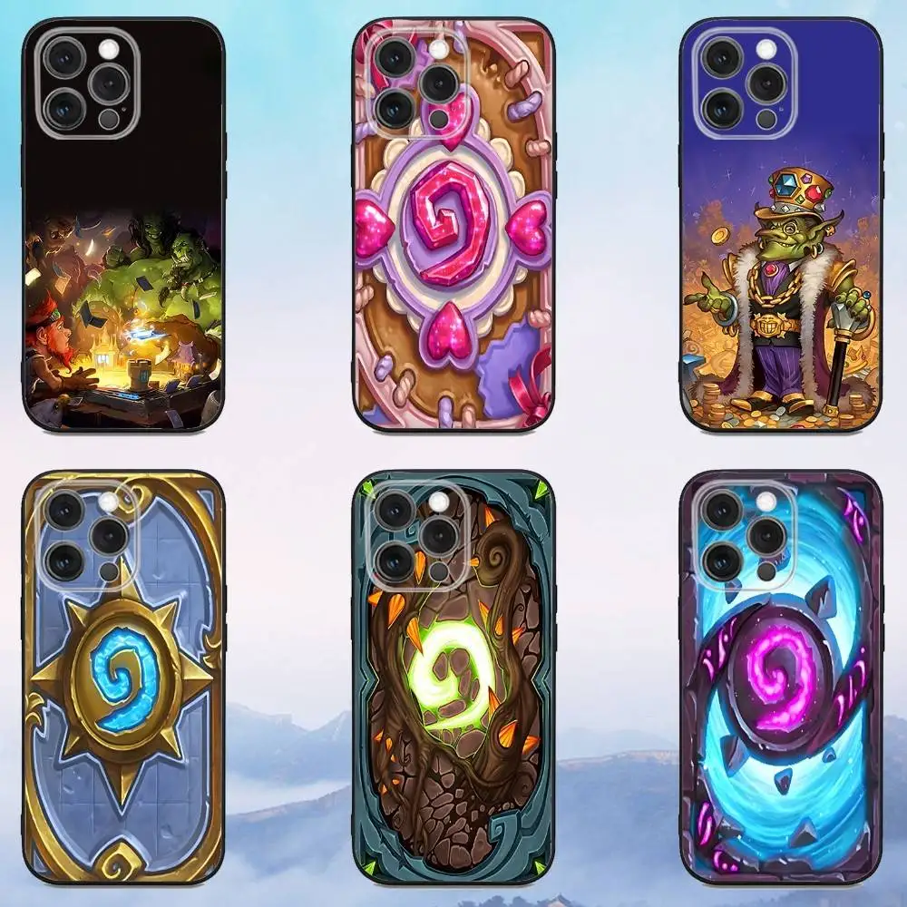 

H-Hearthstone Card Game Phone Case For iPhone 16e,16,15,14,13,12,11,Pro,X,XS,Max,XR,Plus,Mini Soft Black Cover