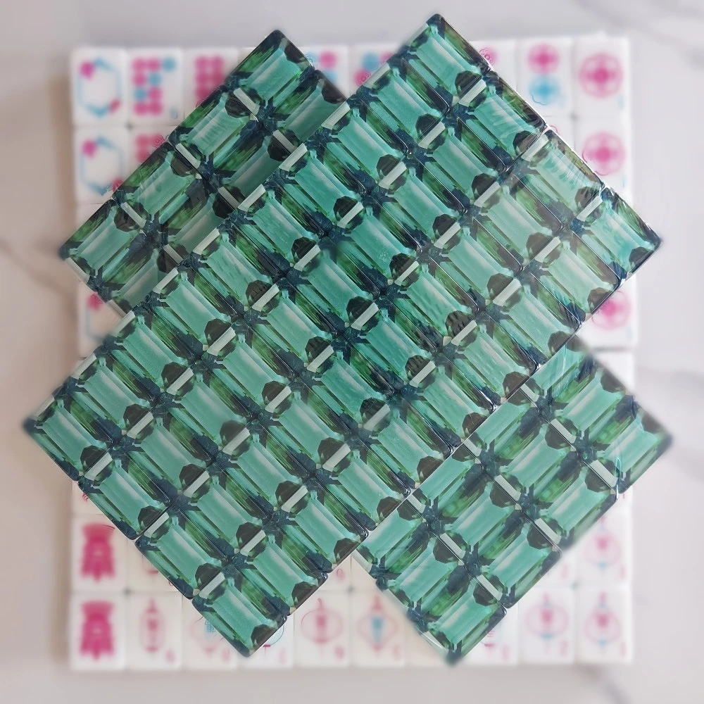 Emerald Green Luxury Engraved American Mahjong Set Acrylic Mahjong Tiles Party Entertainment Gift Travel Portable Mah Jongg Sets