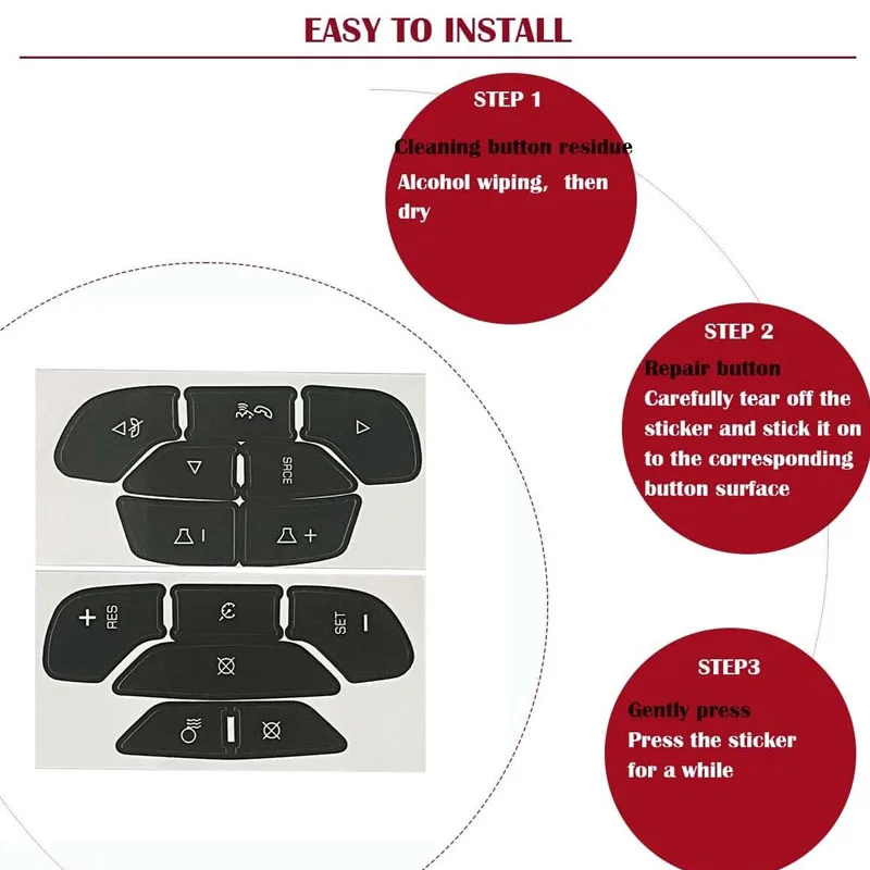 Car Steering Wheel Button Switch Decoration Decals Parts Cover Sticker Suitable For Chevrolet2007-2014 Car Interior Accessories