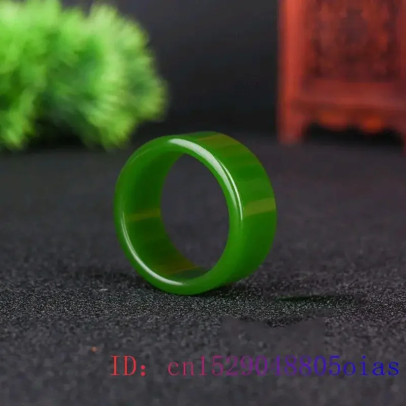 Jade Rings for Women Fashion Real Accessories Chinese Amulet Ring Green Natural Charm Jewelry Amulets Gemstone Gifts Talismans view 4