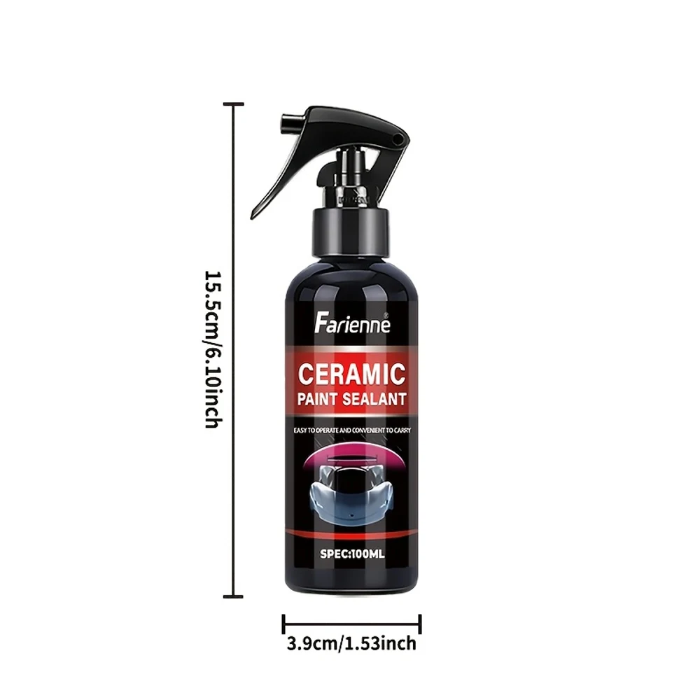 1pc Farienne Car Paint Crystal Spray - Ultimate Nano Ceramic Coating & Hydrophobic Glass Treatment, Waterproof, UV-Resistant, Sc
