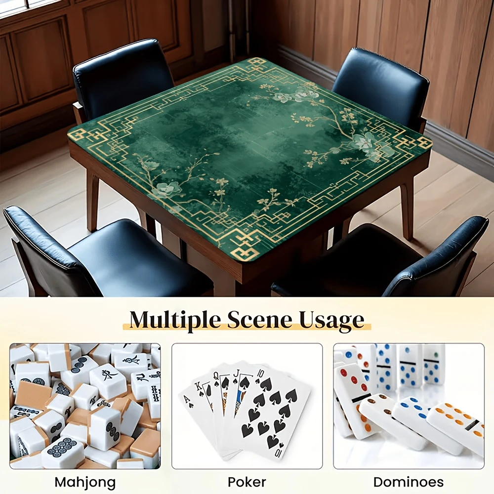 VIKAMA New Chinese Style Mahjong Table Mat Anti-Slip Silent Tea Room Homestay Chess Card Table Decoration
