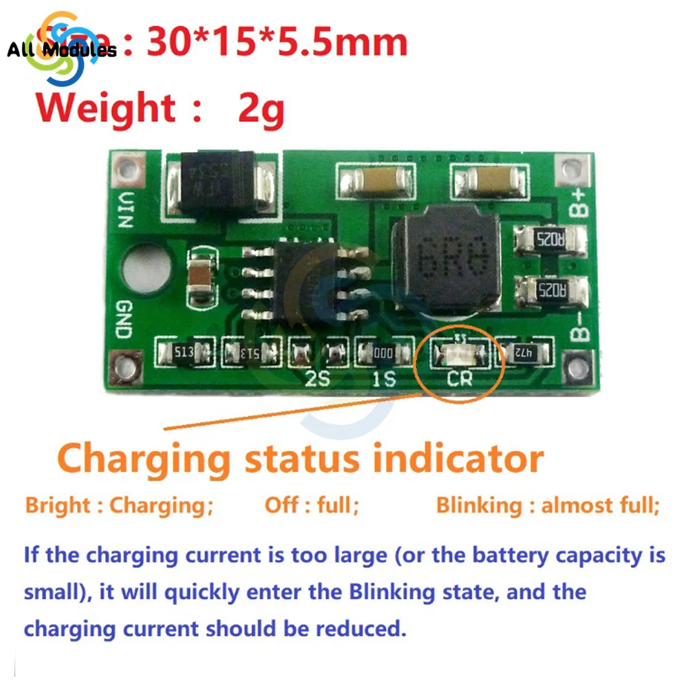 DC 5-23V 1S 2S 3S Multi-Cell Version 18650 Lithium Battery Chargering Board for Li ion Cell Solar Portable Device Charger Module