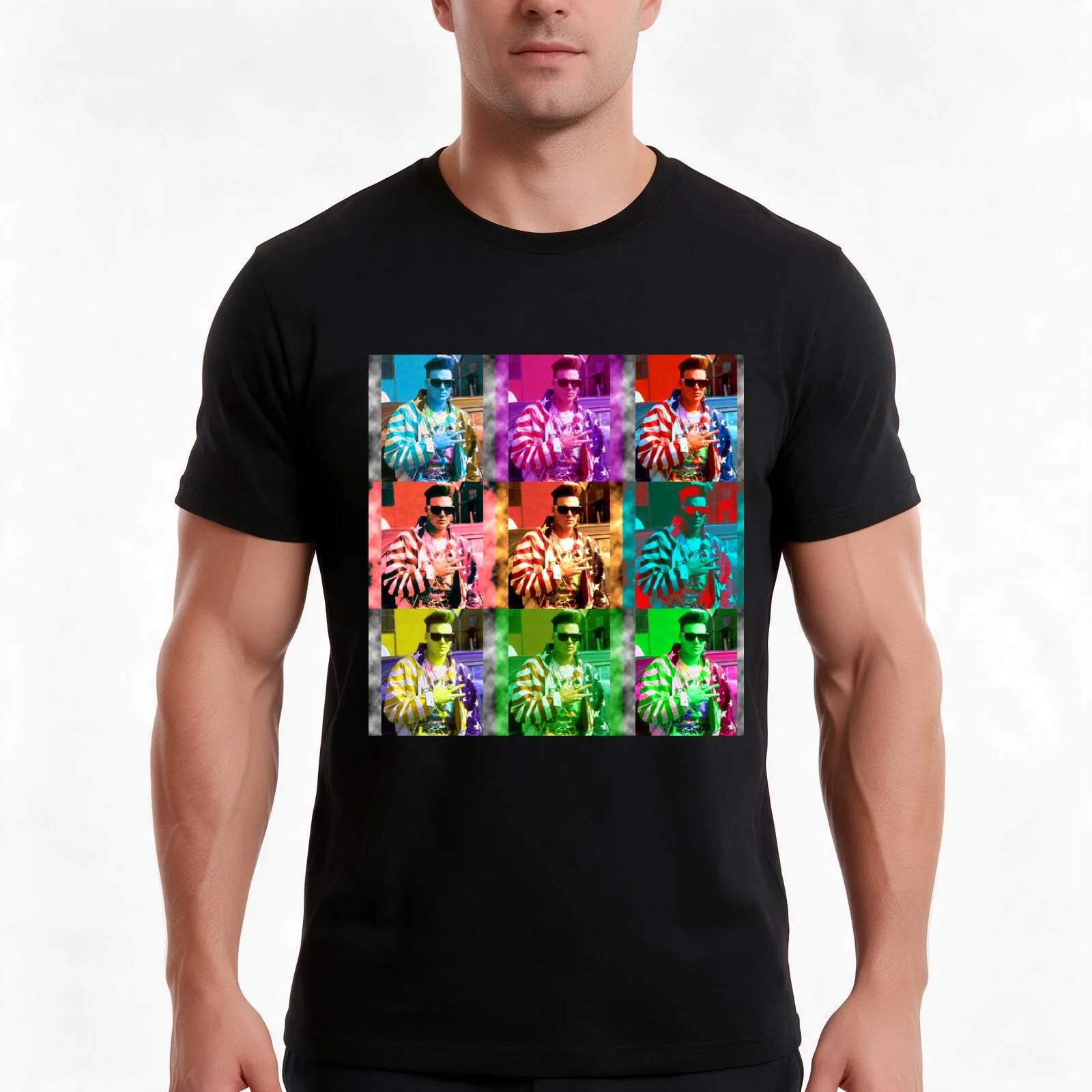 Vanilla Ice Collage T-Shirt Summer Casual Cotton Tee Oversized Streetwear Tops Vintage Graphic Print Loose Fit Short Sleeve