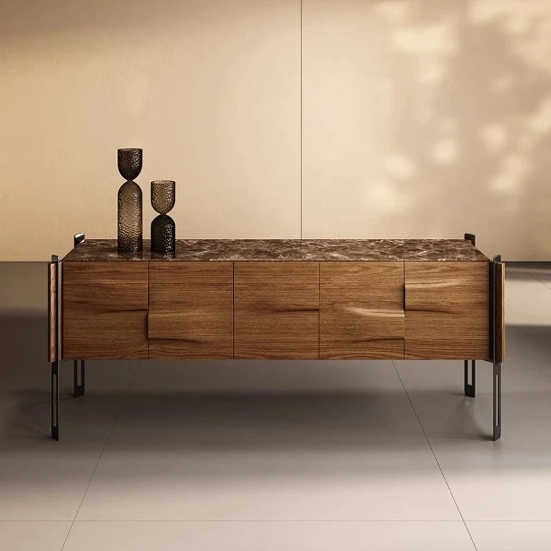 

Italian minimalist marble dining side cabinet Modern minimalist light luxury entrance cabinet