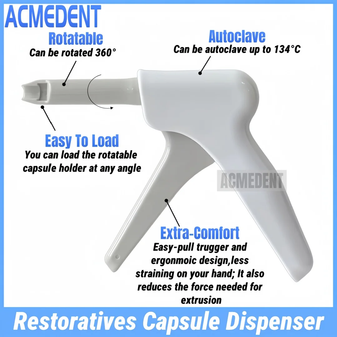 

1pc Dental Composite Unidose Restoratives Applicator Composite Gun Restoratives Compules Resin Dispenser Dentis Tool Autoclaved