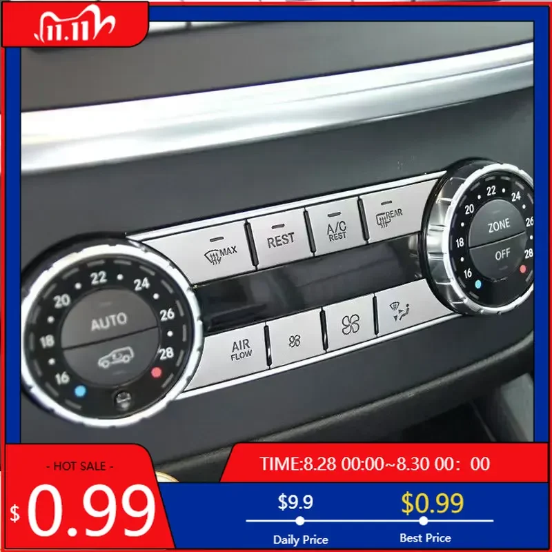 

Interior Stickers Central Air Conditioning Media Volume AC Button Cover Trim Sticker For Mercedes Benz ML350 GL GLE320 400 GLS45