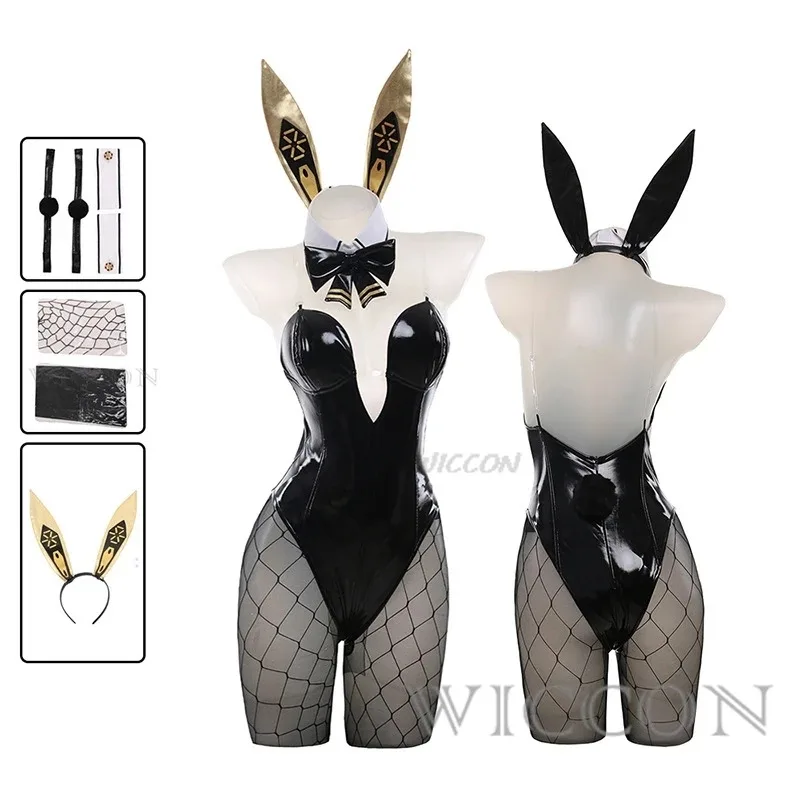 Qq38NIKKE A Deusa Da Vitória Coelhinha Blanc Noir Cosplay Fantasia Traje Uniforme Sexy para Meninas Mulheres Disfarce de Halloween