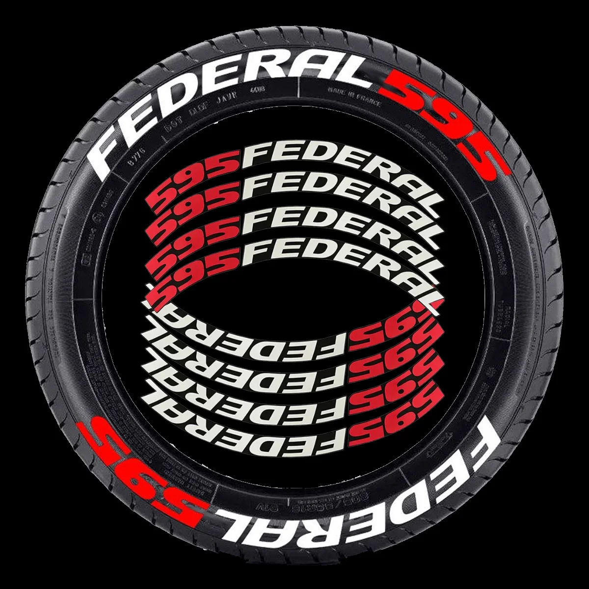 

3D Car Wheel Stickers Car Tuning Universal 3D Permanent Rubber Conjoined Lettering Sticker FEDERAL 595 for Toyota Honda BMW Benz