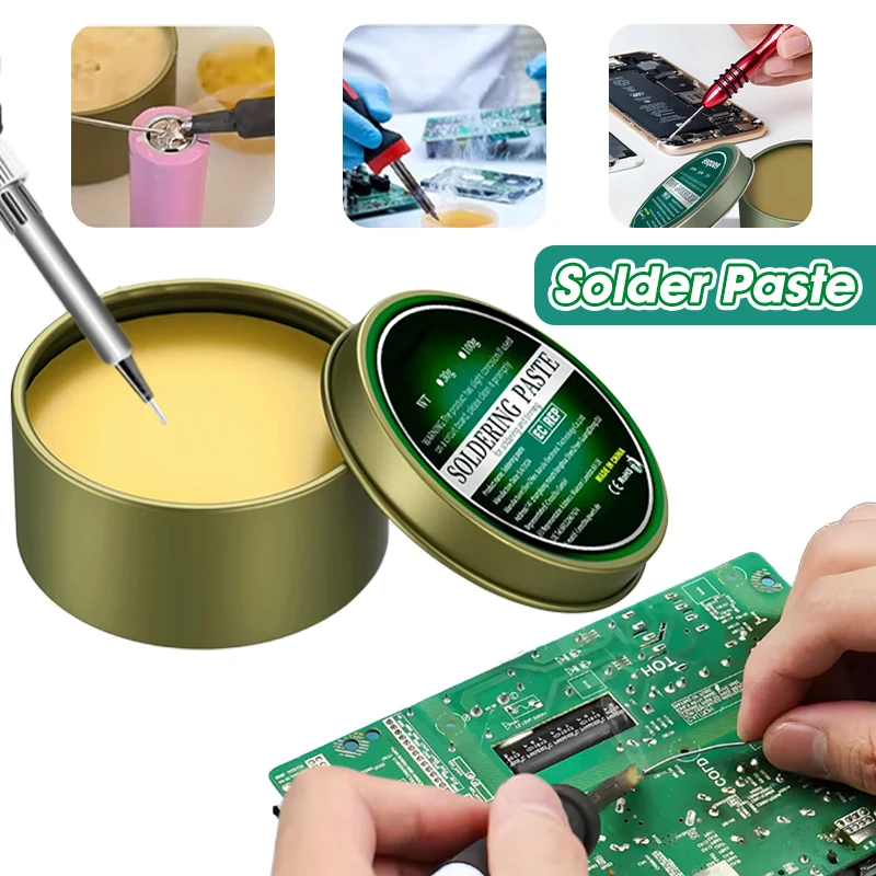 Pasta de Soldadura con Resina 100g/500g/30g, Flux para Soldar, Reparación de Circuitos Electrónicos, Pasta de Soldadura Líquida