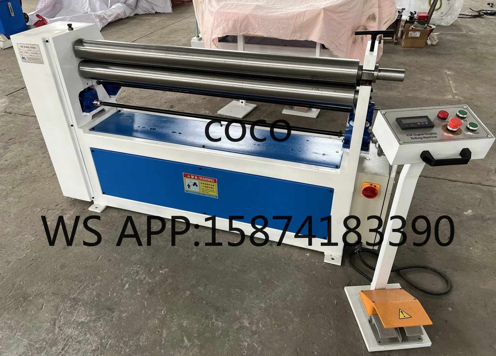 3-Roller Electric Slip Roll Machine 1300mm Width Thin Gauge Sheet Metal Plate Rolling Bending Machine