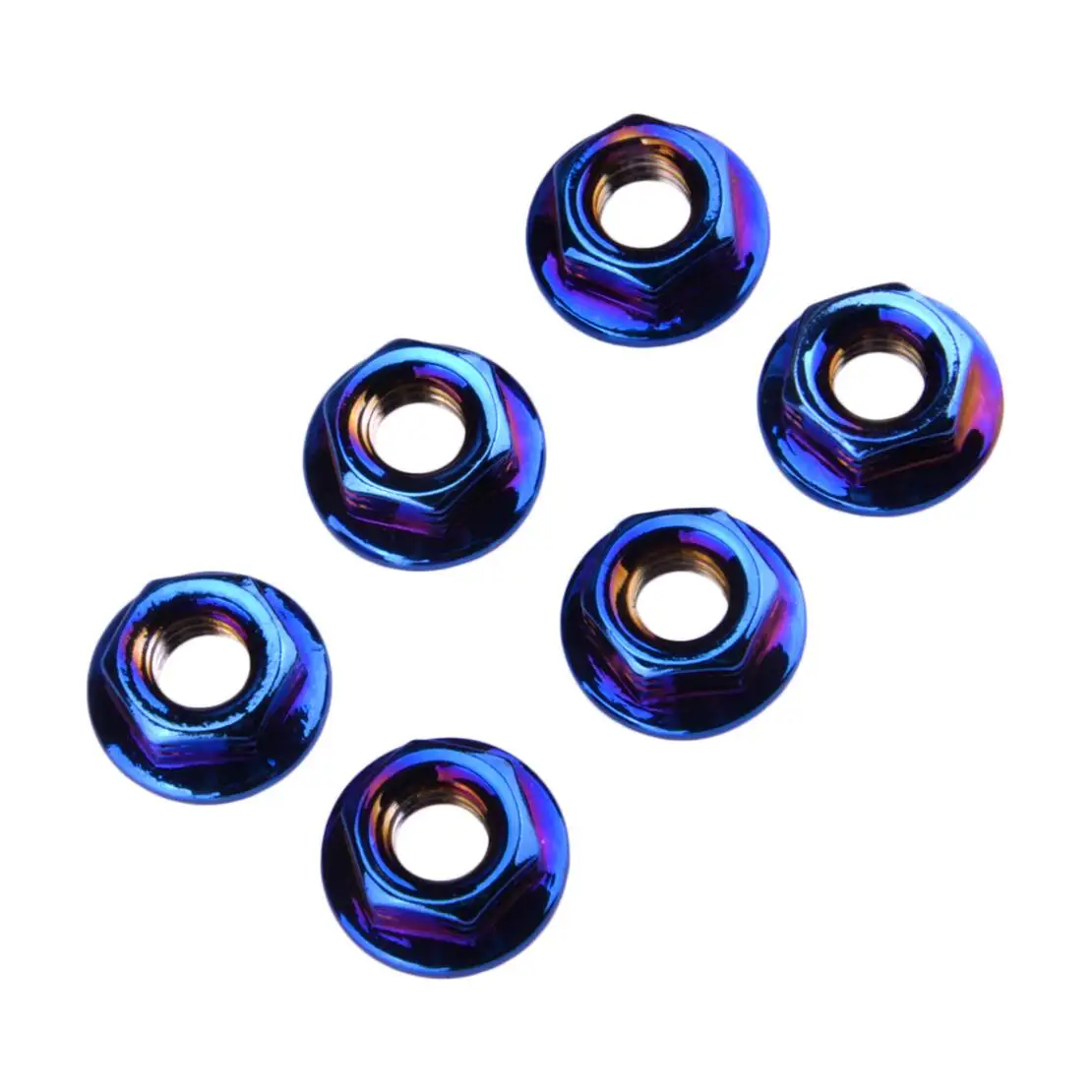 6Pcs Flange M6 Hex Nut Bolt Screw Stainless Steel for Motorcycle Bicycle Blue