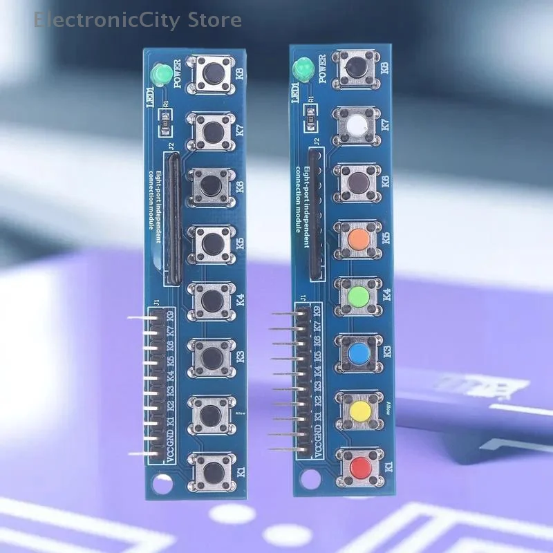 LED インジケーター付き ARM 対応 8 ボタン タッチ キー モジュール。Arduino プロジェクトに最適