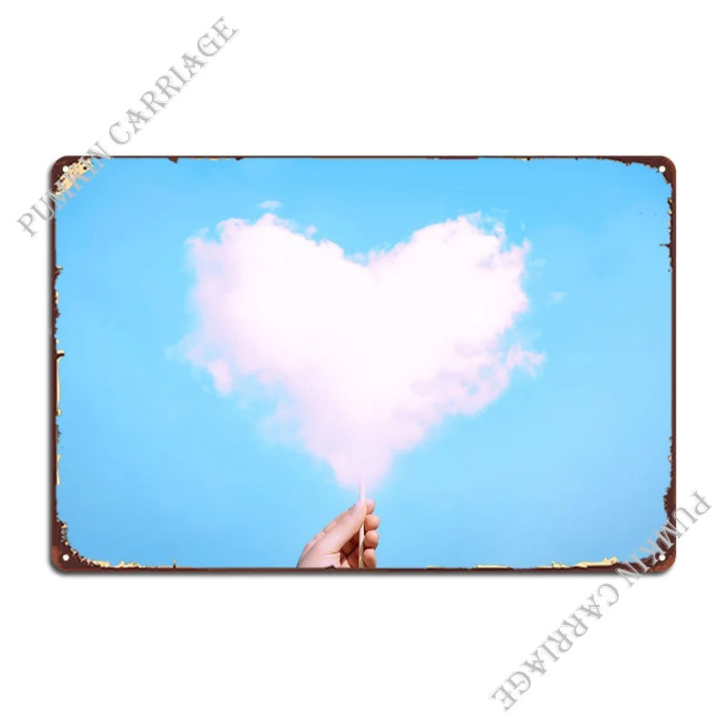 

Cotton Candy Heart Metal Plaque Poster Garage Club Club Garage Club Tin Sign Poster