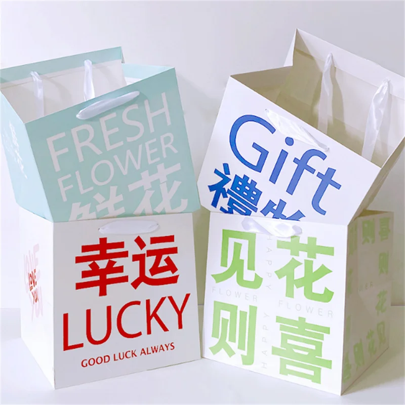 100pcs size 40x30x10cm custom Wholesale Custom Design Biodegradable Shopping Custom Print Paper Bag