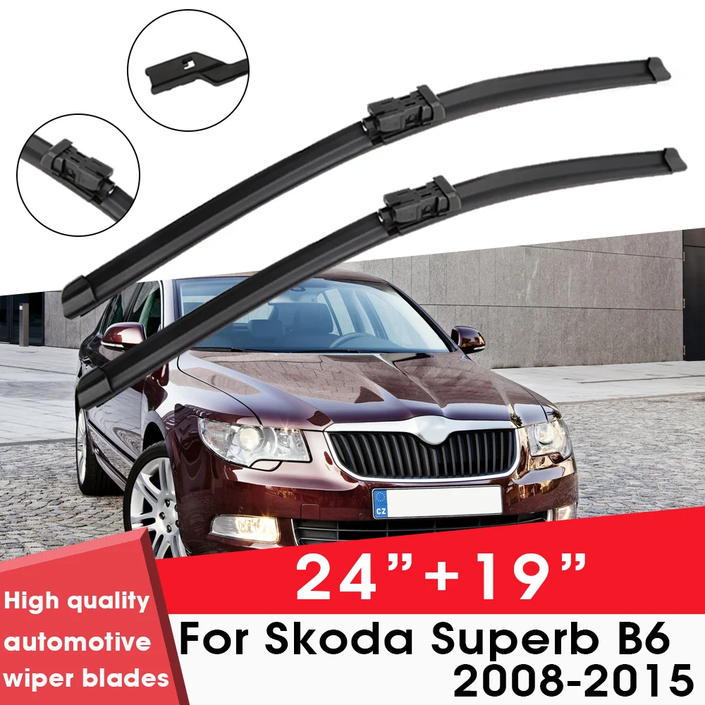 

Car Wiper Blade Blades For Skoda Superb B6 2008-2015 24"+19" Windshield Windscreen Clean Rubber Silicon Cars Wipers Accessories