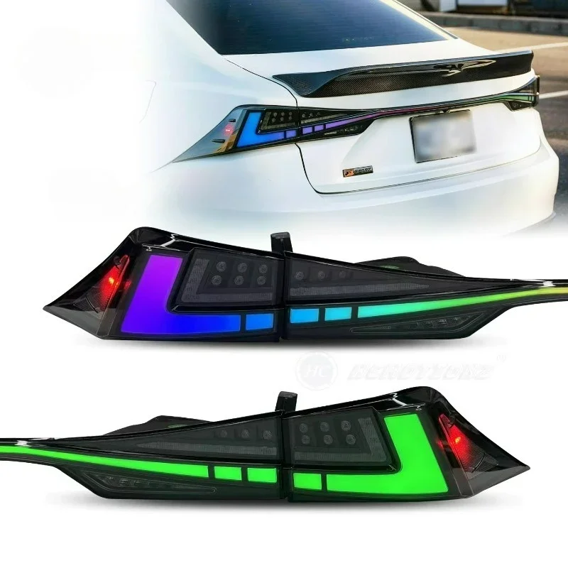 Car RGB Tail Lights for 2014-2020 Lexus IS250 Clear New Start Animation DRL IS 300 350 200t F 300h Rear Back Lamps