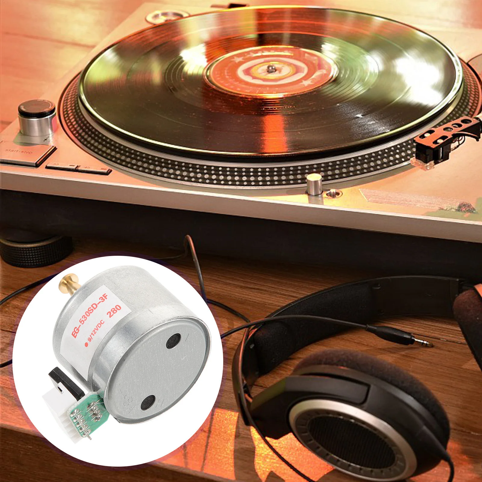 

3-Speed Turntable Motor For Vinyl Record Players Replacement Copper Core Phonograph Motor Accessory Portable Design