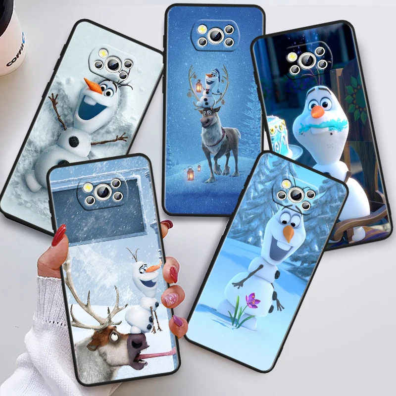 

Disney Sven Frozen For Xiaomi Poco X5 X3 Pro X4 F4 F3 GT M5 M5s M4 M3 C55 C50 C40 5G Black Soft Phone Case