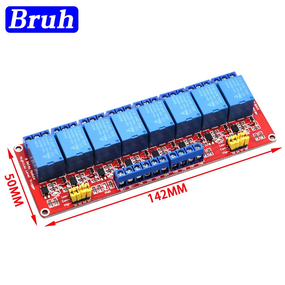 1 2 4 8 Channel 5V 12V Relay Module Board Shield with Optocoupler Support High and Low Level Trigger for Arduino Electronic DIY