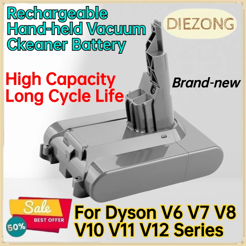 Brand‑new Rechargeable Hand‑held Vacuum Cleaner Battery for Dyson V6 V7 V8 V10 V11 V12 Series High Capacity Long Cycle Life