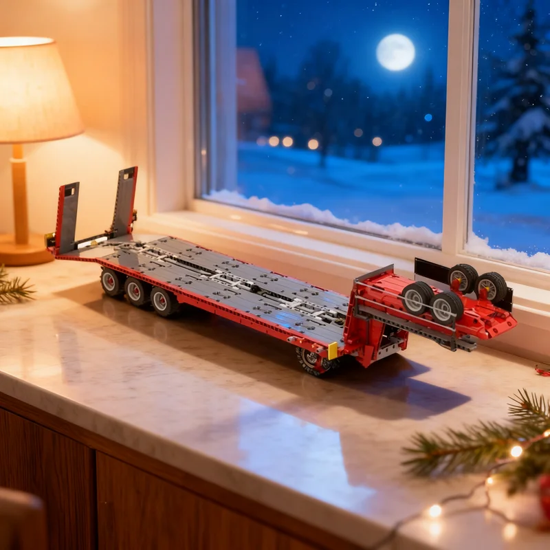 1293pcs MOC Low Loader Semitrailer PoweredUp- PowerFunctions- Option Alternate Technical Model Building Blocks Christmas Gifts