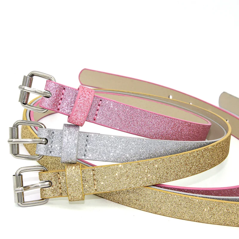 Y2K ceinture paillettes ceinture Design Style rose argent ceinture femme Gm1588 festival de musique ceinture personnalité