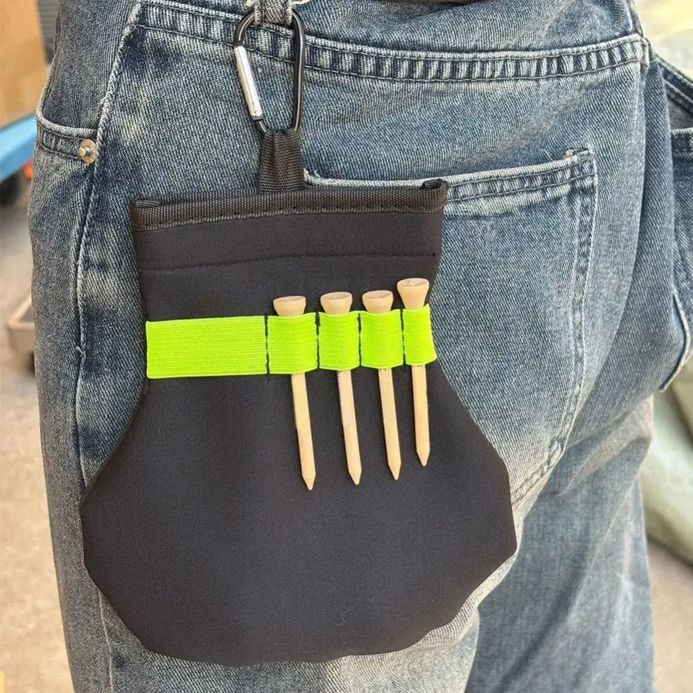 With Metal Clip Golf Ball Tee Holder Spacious Portable Golf Tee Bag Easy To Carry Versatile Golf Ball Pouch Carry Ball Bag
