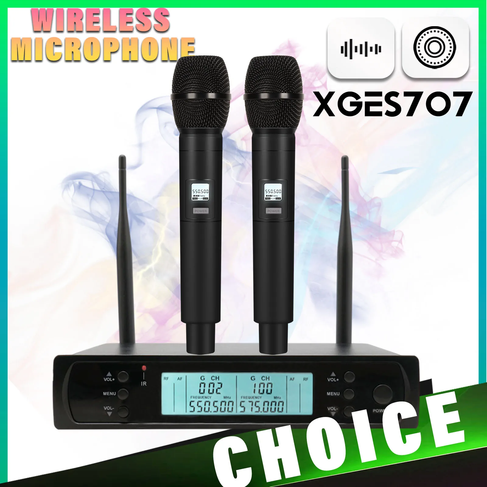 GXS 707 Professional Wireless Microphone For Performance Wedding Party Ktv Karaoke Recording Singing Church Mics