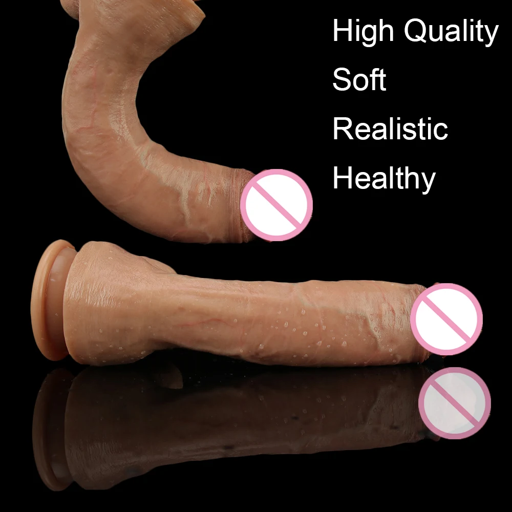 Skin Feeling Realistic Dildo Soft Silicone Gag Big Penis With Suction Cup Sex Toys Female Strapon Masturbators For Women And Man