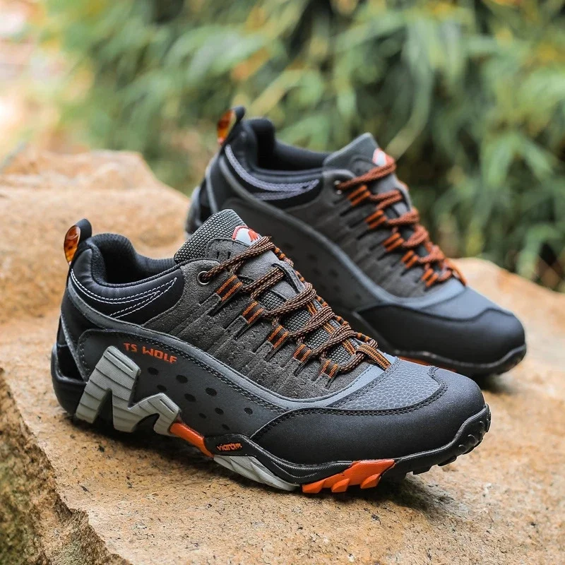 Outdoor-Liebhaber Trekking schuhe Männer wasserdichte Wanderschuhe Bergs tiefel Echt leder Woodland Jagd taktische Schuhe