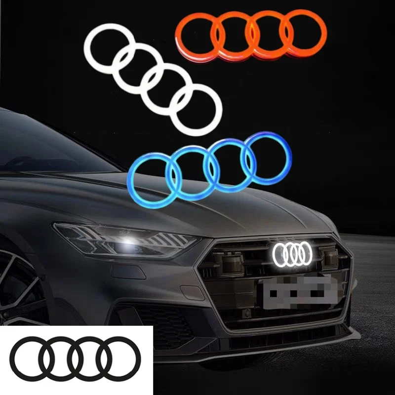 Grade dianteira do carro LED Logo Decoração Bagagem, 4d Lâmpada de Reajuste, Audi A3, A4, A5, A6, A7, A8, S3, S4, S5, S6, S7, Q3, Q5, q7, acessórios