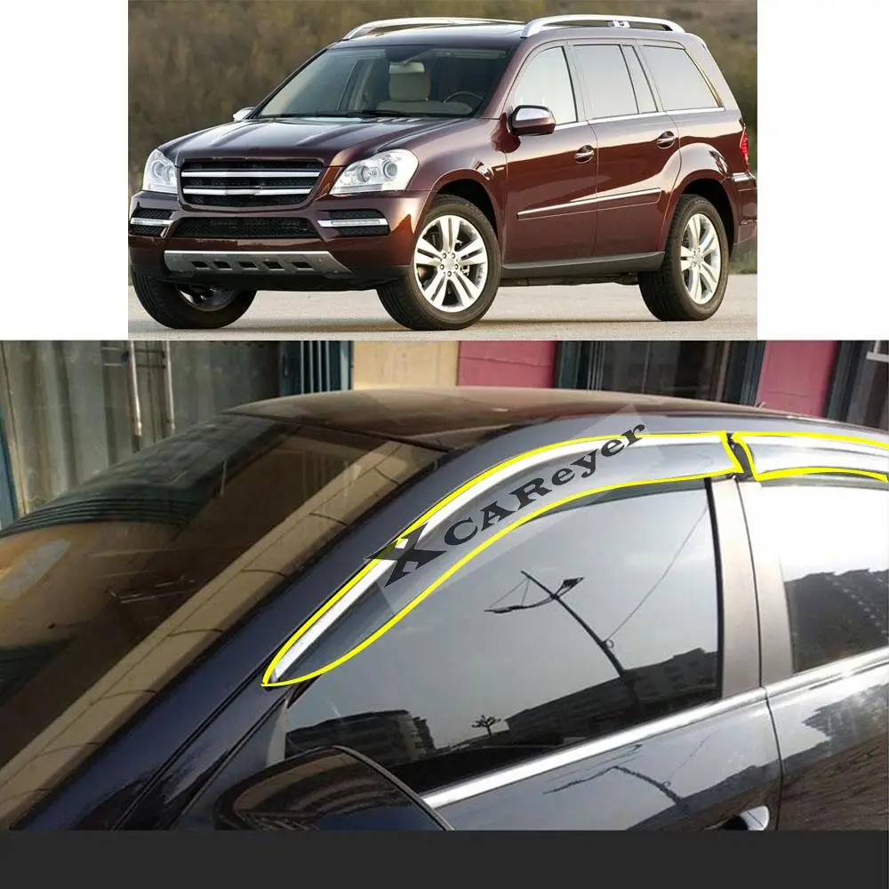 For Mercedes Benz GL X164 2006 2007 2008 2009 2010 2011 2012 Car Sticker Plastic Window Glass Wind Visor Rain/Sun Guard Vent