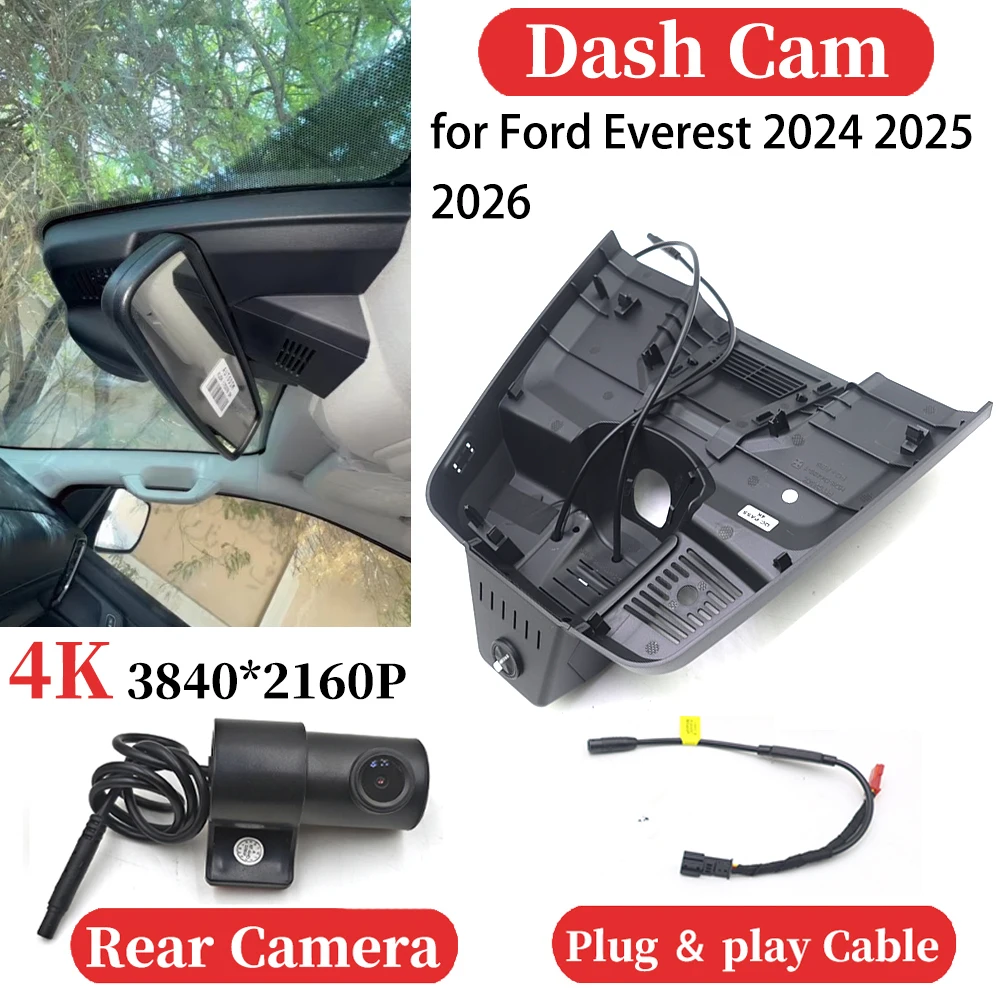 ZJCGO for Ford Everest 2024 2025 2026 UHD Car 4K Video Recorder DVR Dash Cam Dashboard Camera Night Vision Plug and play