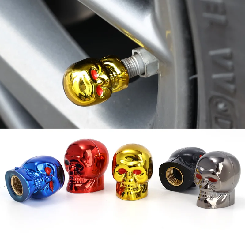 Universal Car Skull Tire Valve Stem Cap Decor Personalized Motorcycle Car Wheel Tyre Valve for Motorcycle Bike Car Valve Cap