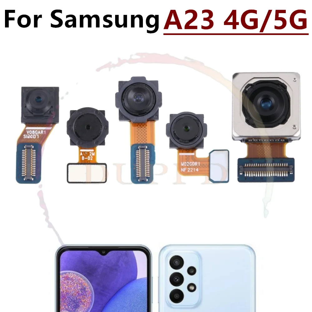 Przednia Tylna Kamera Do Samsung Galaxy A23 4G/5G A235F A236B A236U Moduł Głównej Kamery Tylnego Obrazu Z Taśmą Flex