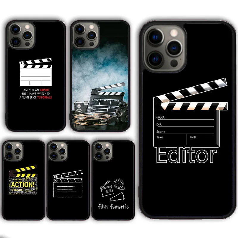 Film Movie Director Clapper Board Phone Case for iPhone 16 15 SE2020 13 14 11 12 Mini Pro Max 6 7 8 Plus coque fundas Shell