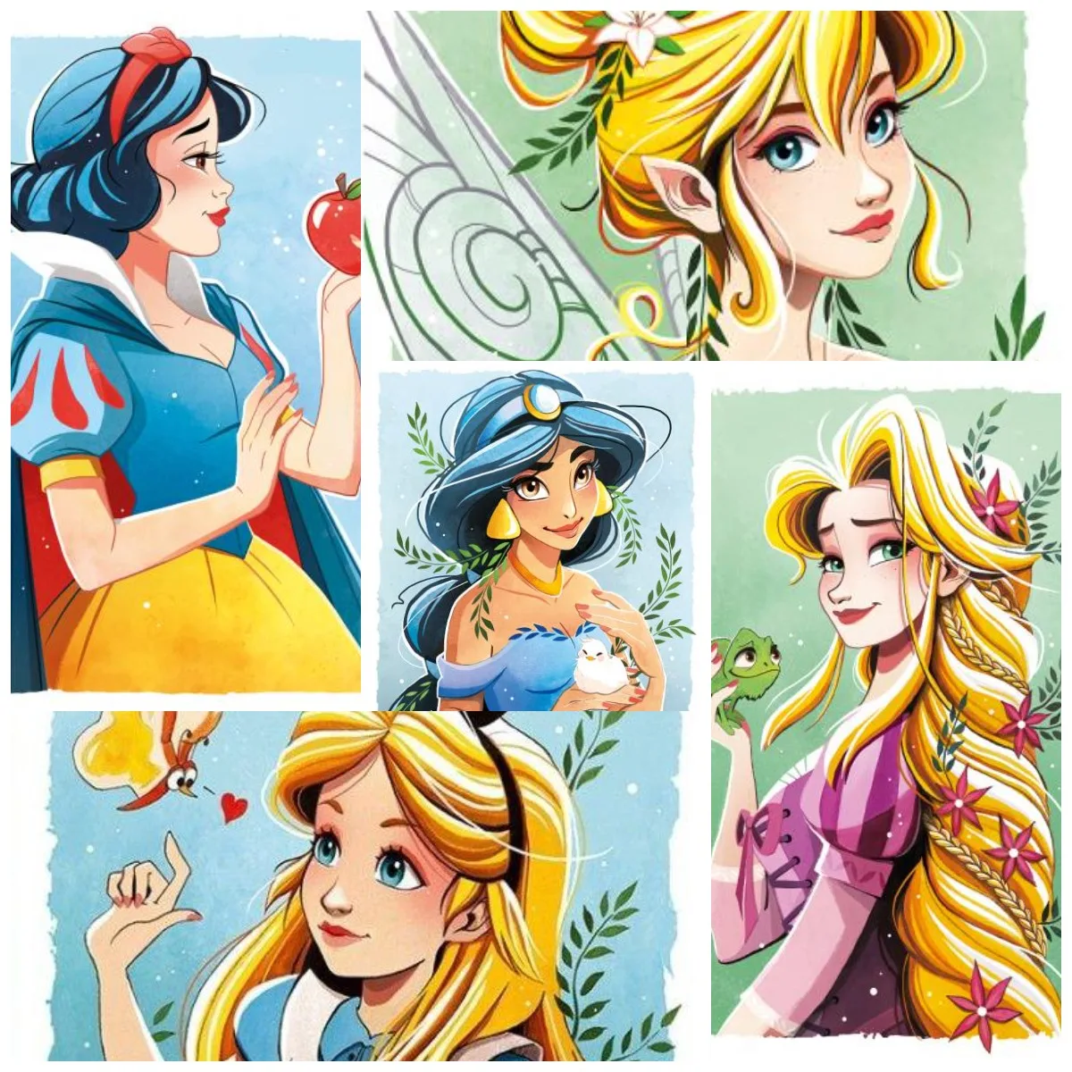 5D DIYDiamond Painting Disney Bordir Berlian Kartun Putri Gadis Mosaik Cross Stitch Kits Diamond Embroidery Living Room Decor