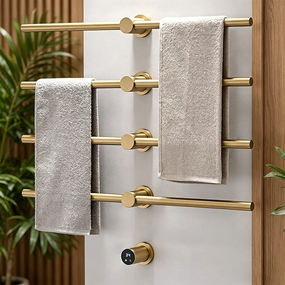 Towel Warmer Electric - Badkamer 4 Ronde Verwarmde Handdoekrekken 304