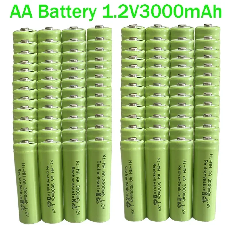 

AA Battery 1~96PCS New Original 3000mAh AA 1.2V Ni-MH Rechargeable Battery for Toys Camera Microphone Remote Control Calculator