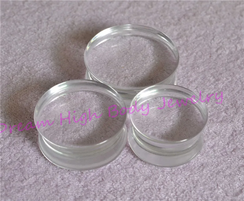 Imagem -02 - Acrílico Duplo Flare Clear Expander Ear Plugs Flat Flesh Tunnel Stretcher Taper 22 mm 24 mm 30 mm Maior Tamanho Body Piercing Jóias