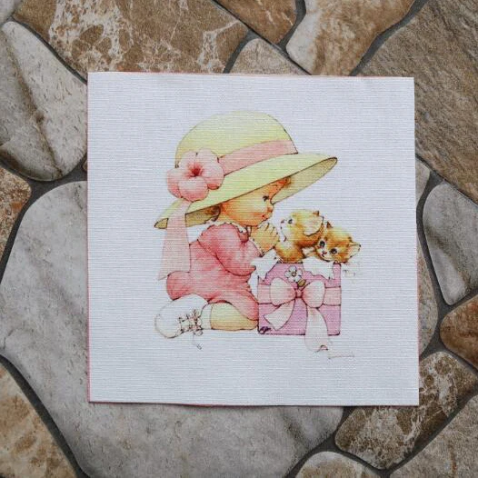 16pcs/lot Hand Quilting Bags Tecido Angel Patchwork Child Digital Print Painting Fabric Cotton Hand Dyed Sewing DIY Patchwork