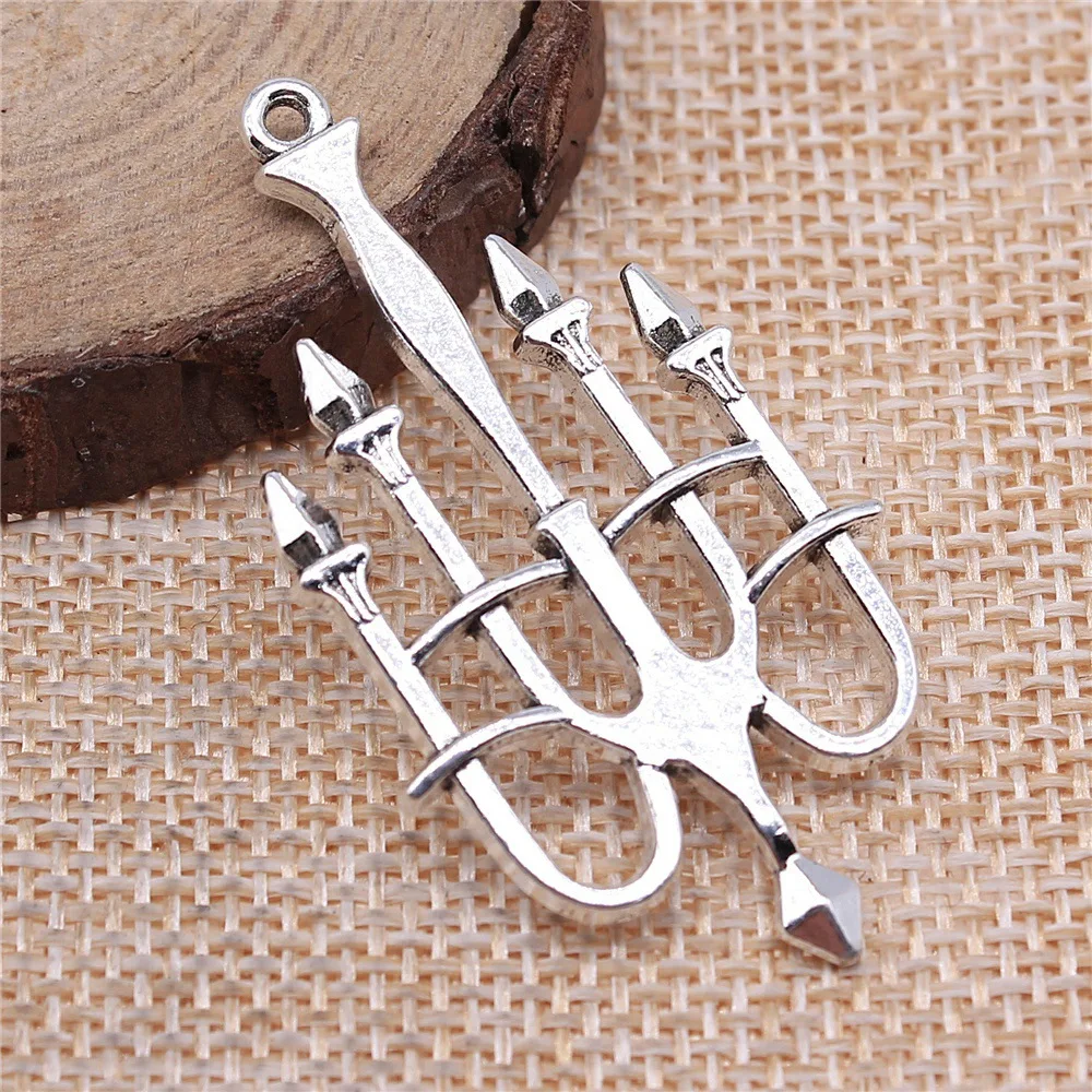 WYSIWYG 2pcs 50x27mm 2 Colors Retro Medieval Candlestick Charms Pendant For DIY Jewelry Making Handmade Jewelry Craft Findings